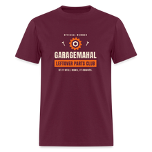 Load image into Gallery viewer, GarageMahal Leftover Parts Club Tee - burgundy
