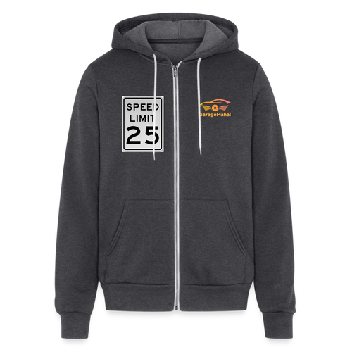 Bella + Canvas Unisex Full Zip Hoodie - charcoal grey