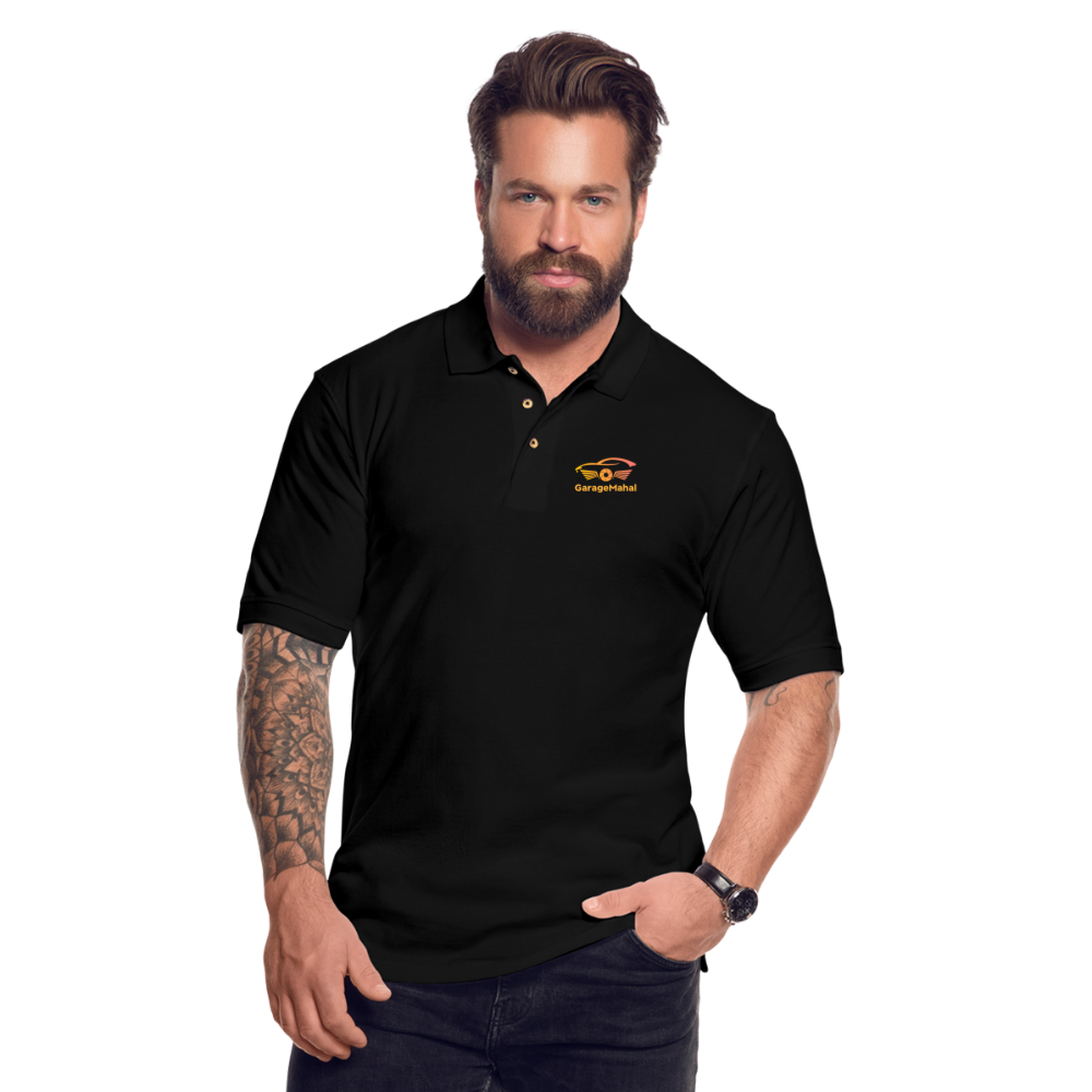 GarageMahal Men's Pique Polo Shirt - black